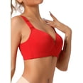 thumbnail image 4 of INSPIRE CHIC Women's Adjustable Straps Lingerie Full Coverage Push Up Vest Bra Red 40C, 4 of 4