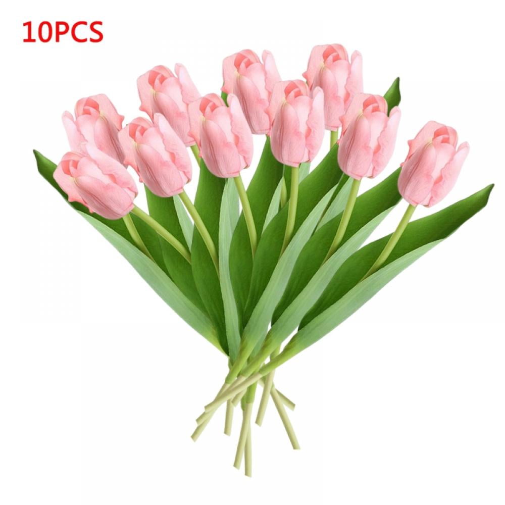 10 Pcs Tulips Artificial Flowers Real Touch Fake Tulips Fake Flowers