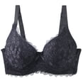 thumbnail image 3 of Lixiuxyad European Push Up Lace Bra For With Underwire Support And Comfortable Fit,Bras for Women Black 90C, 3 of 3