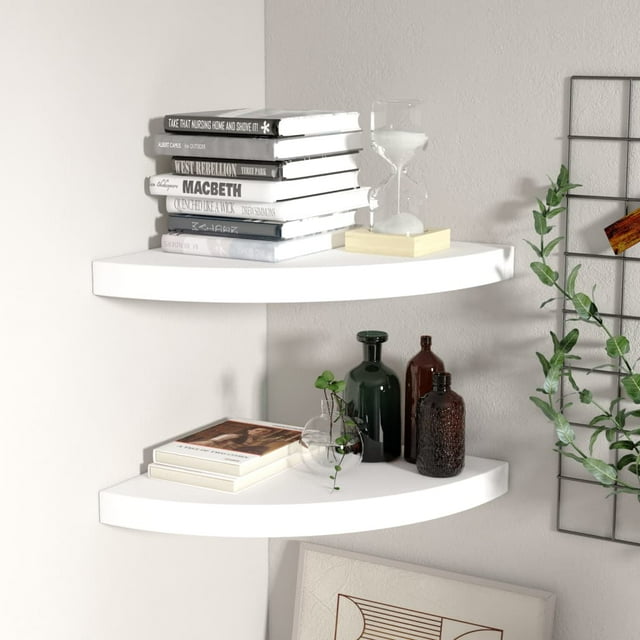 vidaXL Étagères d'Angle Flottantes 2 Pcs Blanc 35x35x3,8 cm MDF