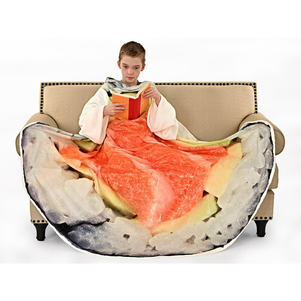 Sushi Wearable Sleeved Round Arm Blanket 68" Diameter Warm & Snuggly
