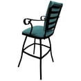 thumbnail image 3 of Jenna Outdoor Pub Set with 30" Stool Arms Padded Back in Aqua/Black Frame, 3 of 3