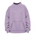thumbnail image 5 of Womens Sweaters For Women Oversized Turtleneck Pullover Long Sleeve Top Drop Shoulder Solid Color Fleece Lined Relaxed Fit Cotton And Polyester 1Pc 2Xl Fall Sweaters For Women, 5 of 7