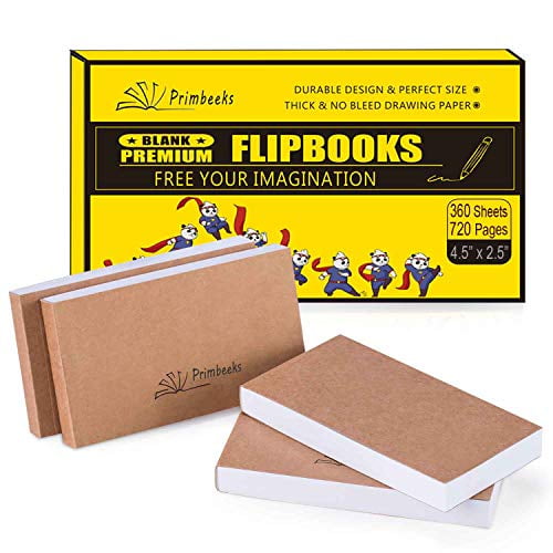 PRIMBEEKS Premium Blank Flip Book Paper, 360 Sheets (720 Pages) No Bleed Flip Books Kit, PRIMBEEKS Premium Blank Flip Book Paper, 360 Sheets (720 Pages) No Bleed Flip Books Kit,