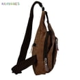 thumbnail image 3 of BadPiggies Men's Vintage Sling Bag Canvas Satchel Shoulder Bag Messenger Bag Travel Hiking Backpack, 3 of 8