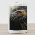 thumbnail image 3 of Eagle Ceramic Toothbrush Holder, Painting Style Bird Dark Feathers on Abstract Backdrop of USA, Decorative Versatile Countertop for Bathroom, 4.5" X 2.7", Brown Black Orange, 3 of 4