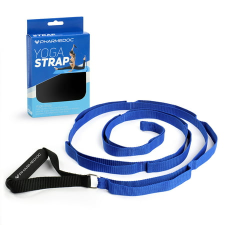 Yoga Strap with Loops and Handle - Stretching Strap & Hamstring Stretcher for Yoga, Exercise,