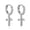 Silver, variant on Gold Cross Dangle Earrings for Women – Small Christian Religious Hoop Earrings with Cross Design – Elegant 18K Gold Plated Huggie Earrings for Faith Jewelry Lovers