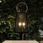 Urban Ambiance Luxury Transitional Outdoor Post/Pier Light, Size: 27"H x 11-1/4"W, with Farmhouse Style Elements, Olde Bronze Finish, UHP1004