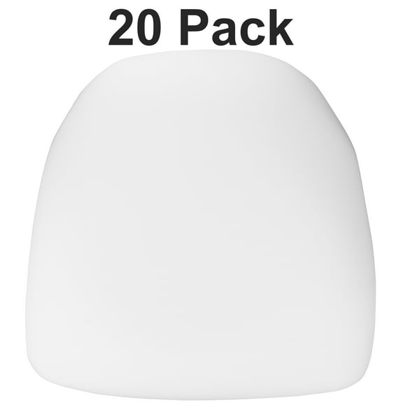 BizChair 20 Pack Hard White Fabric Chiavari Chair Cushion