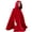 Red, variant on Womens Cape Hooded Cardigans Fahsion Cloak Long Poncho Solid Color Open Front Outwear Plus Size Winter Coat