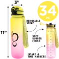 thumbnail image 2 of Live Infinitely Gym Water Bottle with Time Marker Fruit Infuser and Shaker 34 Oz Sunset, 2 of 8