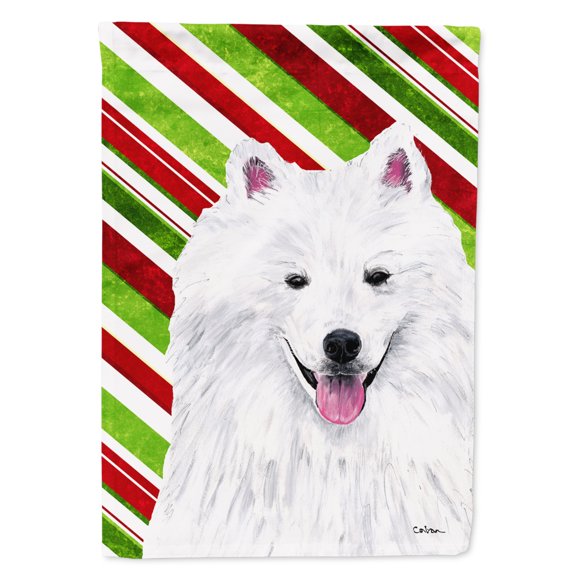Carolines Treasures SC9339-FLAG-PARENT American Eskimo Candy Cane Holiday Christmas Flag multicolor