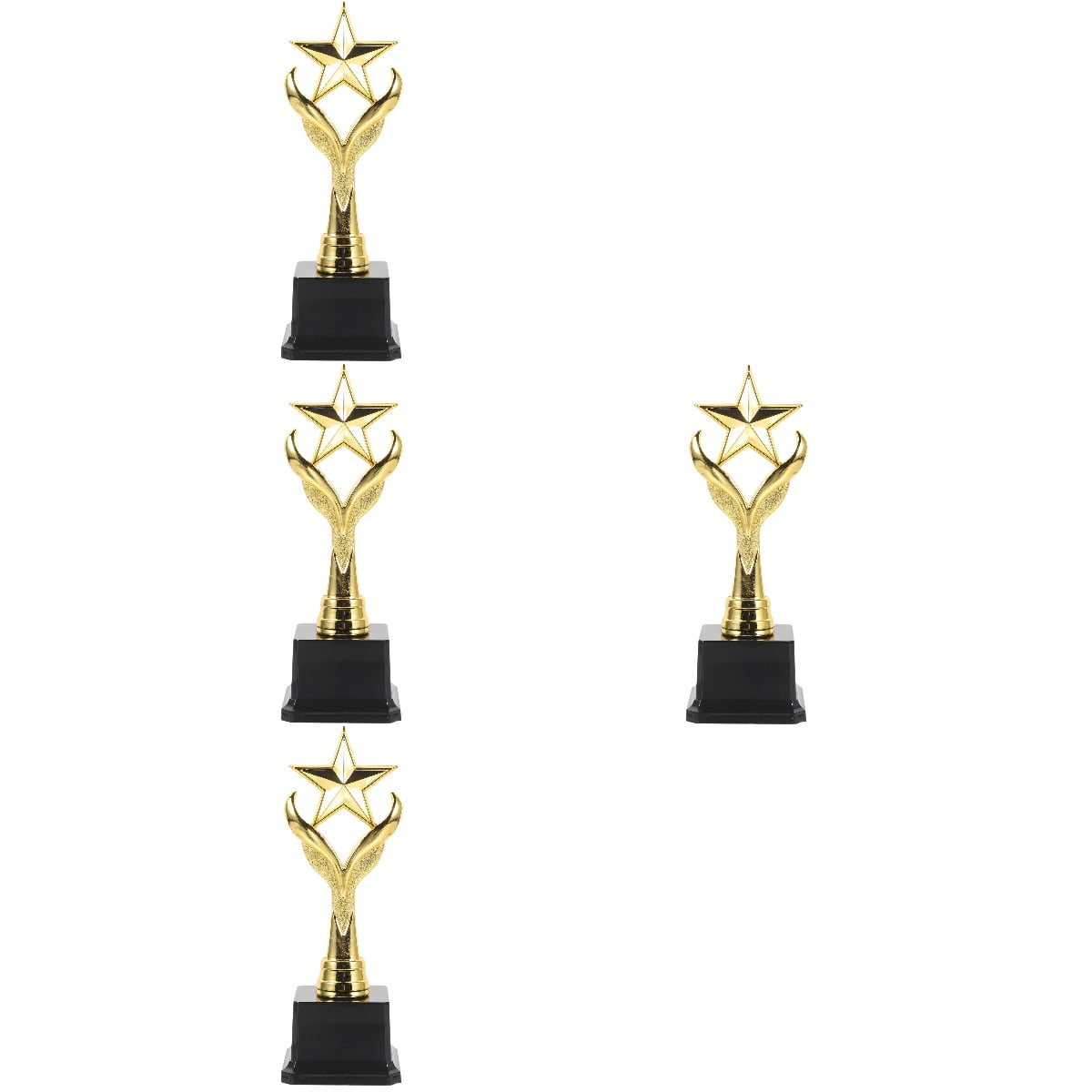Raindrops Set of 4 Mini Golden Trophies for Kids and Adults, Funny Student Awards, Small Trophy Prizes