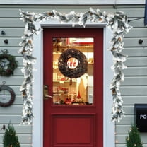 Fmbmuo White Green Christmas Vine Garland for Mantel Scarf, Farmhouse Style, Realistic Texture