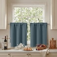 thumbnail image 2 of Chyhomenyc Short Blackout Curtains 30 Inch Length, Rod Pocket Kitchen Curtains for Small Windows, Half Window Tier Curtains for Basement Cabinet Camper RV Bunk, 2 PCS, Each 30Wx30L, Stone Blue, 2 of 8