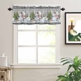 thumbnail image 2 of Winter Snowman Bear Valances for Windows Christmas Tree Snowflakes Plaid Gray Rod Pocket Curtain Valance Window Treatment Short Curtains for Kitchen Living Room, 60"x14", 2 of 5