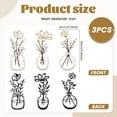 thumbnail image 2 of Xiyztok 3Pcs Metal Flower Wall Art Exquisite Metal Flower Vase Wall Art Rustic Farmhouse Decor for Living Room Bathroom Bedroom Kitchen, 2 of 8