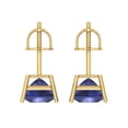 thumbnail image 4 of Clara Pucci 3Ct Tanzanite Princess Cut VVS1 Screw Back Stud 14k Solid hypoallergenic Gold Designer Earrings For December, 4 of 7