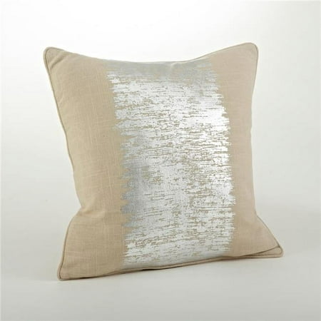 UPC 789323299826 product image for SARO 1003.S20S 20 in. Metallic Banded Design Pillow Silver | upcitemdb.com