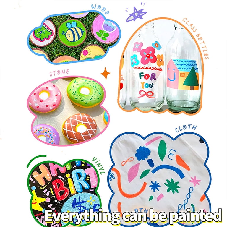Truecolor Acrylic Markers, Soft Tip Paint Pens with Handled Bucket