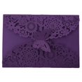thumbnail image 3 of 20Pcs Delicate Carved Butterflies Romantic Wedding Party Invitation Card Envelope Invitations for Wedding - 10Pcs Purple & 10Pcs Golden Beige, 3 of 8