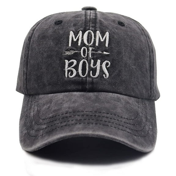 Mom of Boys Baseball Cap, Adjustable Vintage Cotton Denim Dad Hat for Women