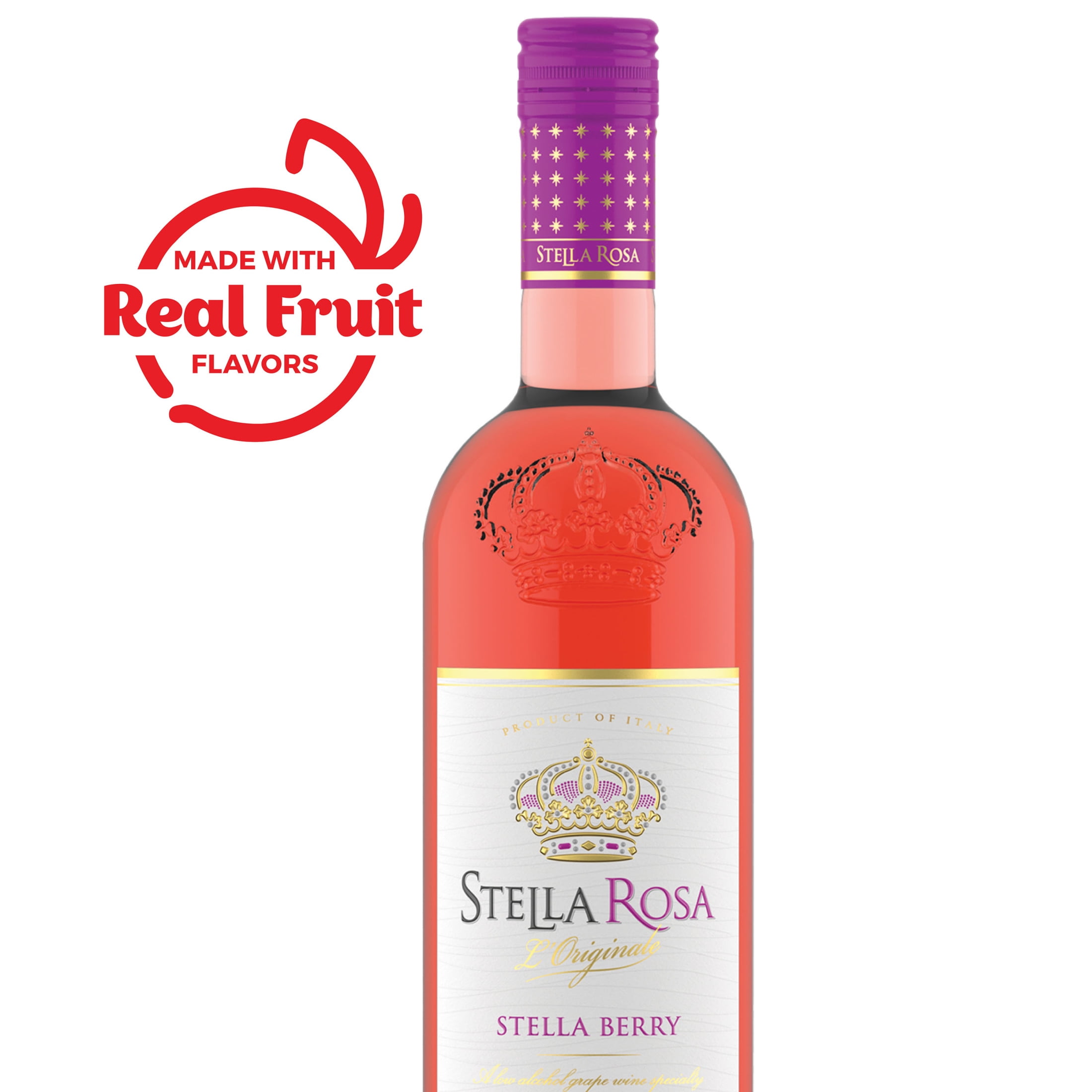 Stella Rosa Berry Semi-Sweet Rose Wine, 750ml Glass Bottle, Piedmont, Italy