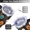 thumbnail image 5 of Happy Halloween Ghost Tumbler with Handle and Straws 40 oz Insulated Halloween Travel Cup Birthday Present for Men Dad Son Husband Gifts for Him/Her Coffee Mugs, 5 of 7