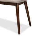 thumbnail image 6 of Baxton Studio Flora Mid-Century Modern Light Grey Fabric Upholstered Walnut Finished Wood Dining Bench, 6 of 8