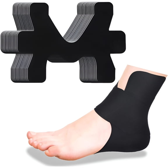 XIRQI 2026 New 8 Pcs Precut Kinesiology Tape for Ankle Cotton Breathable Elastic Athletic Tape Pain Relief Minimize Ankle Sprain Provides Support&Stability for Ligament&Muscle Marathon Use(Black)