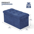 thumbnail image 2 of MoNiBloom 30" Folding Storage Ottoman Bench, Cotton-linen Collapsible Footrest Ottoman with Storage, for Living Room Bedroom Entryway, Navy Blue, 2 of 8