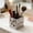 Silver, variant on Ceramic Cheese Shaped Storage Jar Pen Holder Desktop Organizer Cosmetic Container White