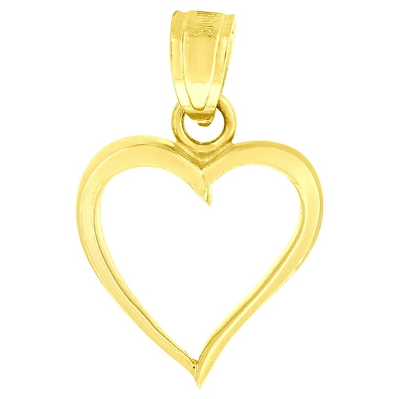10k Yellow Gold Womens Heart Charm Pendant for Women