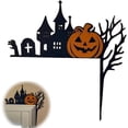 thumbnail image 1 of Decoración de marco de puerta de Halloween: decoración de letrero de esquina, decoración de marco de puerta/ventana con bruja, calabaza y fantasma (excavando tumbas de calabaza), 1 of 6