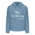 thumbnail image 4 of Yea,I'm Still Freezing,Me 24:7 Womens Oversized Sherpa Pullover Hoodies Warm Winter Fuzzy Fleece Sweatshirts Loose Comfy Fluffy Hooded Coats Solid Long Sleeve Drawstring Outwear with Pockets, 4 of 6