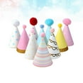 thumbnail image 6 of Oraceous 10PCS Birthday Party Decorative Hats Gold Stamping Pointed Hat Creative Fuzzy Ball Pointed Hat International Children's Day Decorative for Kids Party Decor Random Style, 6 of 10