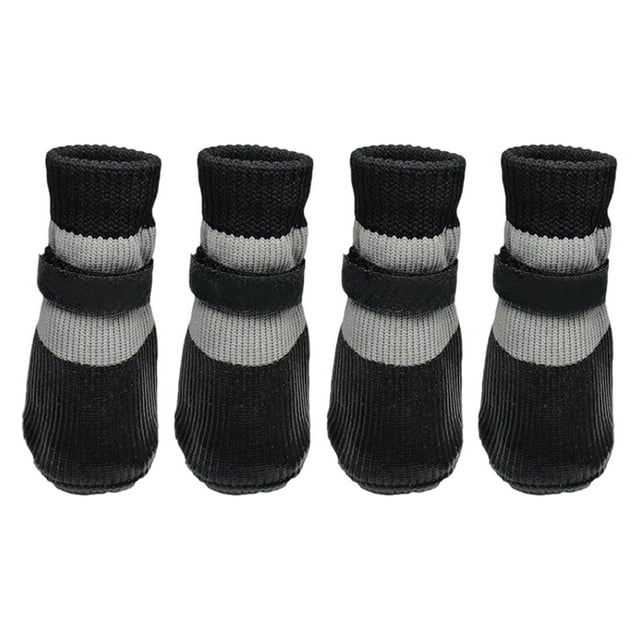 Durable Pet Rain Boots Set of 4 Breathable Adjustable Dog Shoes with Non- Sole for Small Medium Dogs 4PCS