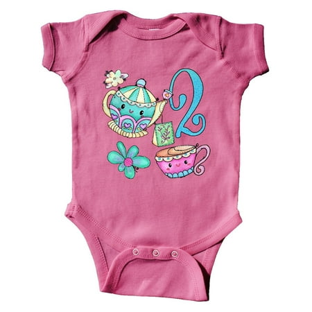 

Inktastic Cute Tea Party 2nd Birthday Gift Baby Boy or Baby Girl Bodysuit