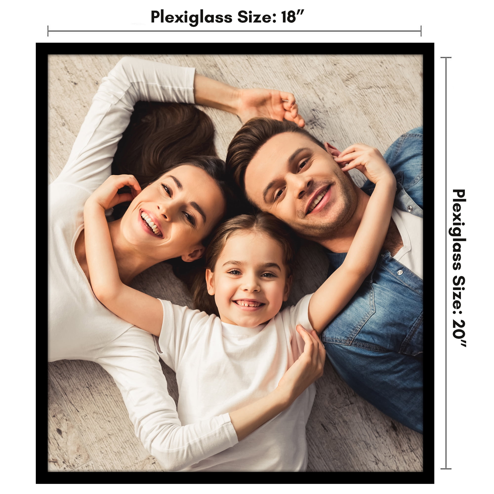 Americanflat 18x20 Picture Frame with Polished Plexiglass Streamline Collection Thin Border Wall - Black