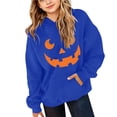 thumbnail image 4 of CPNG Girls and Boys Halloween Hoodies Long Sleeve Hooded Sweatshirt with Halloween Theme Print Loose Fit Casual Daily Pullovers Tops, 4 of 6
