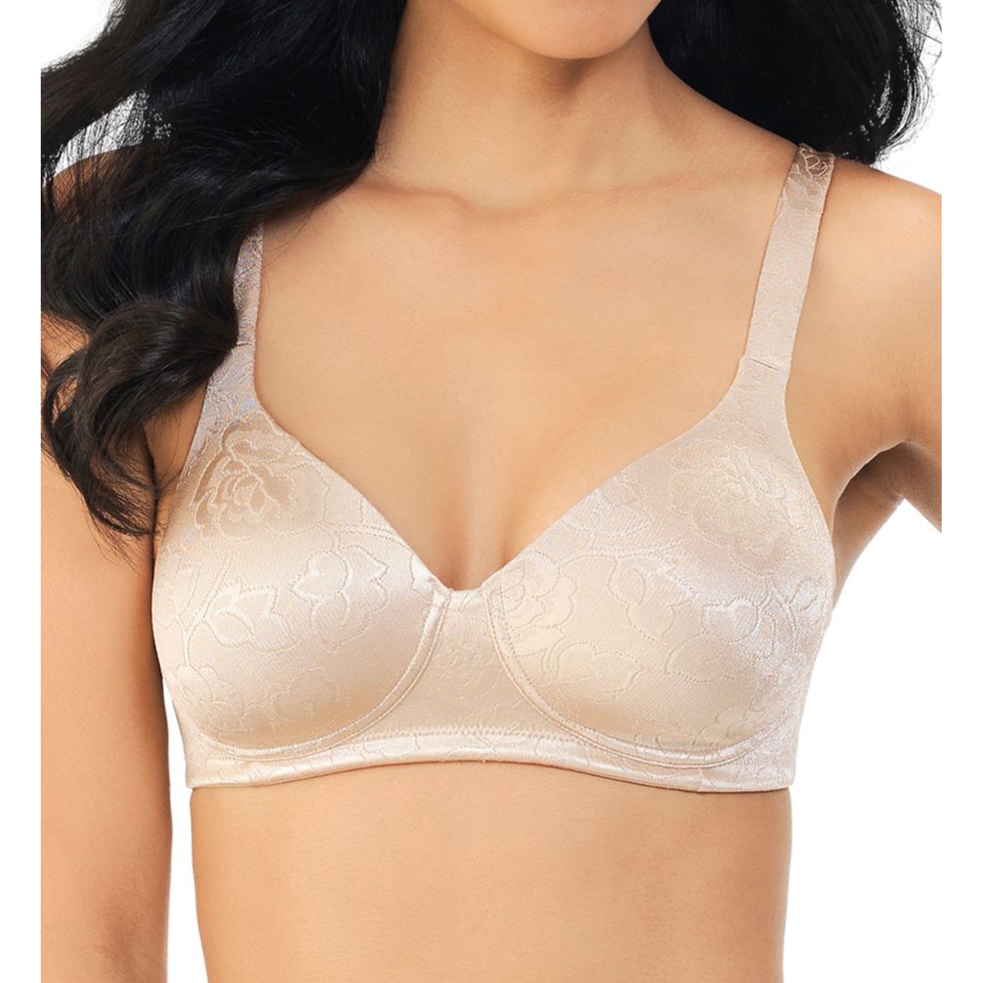 Women S Vanity Fair 72297 Body Shine Floral Full Coverage Wirefree Bra Damask Neutral 40c Walmart Canada