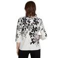 thumbnail image 2 of Alfred Dunner Womens Petite Shadow Leaf Three Quarter Sleeve Top, 2 of 4