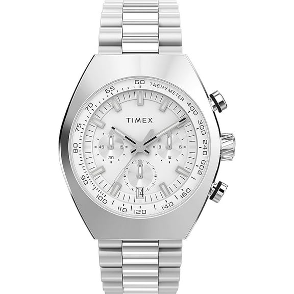 Timex TW2W22200 Men's Legacy Chronograph Silver Tone Dial Watch