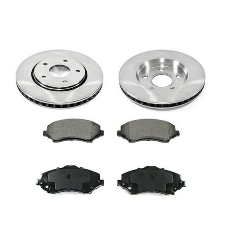 Front Semi Metallic Disc Brake Pad and Rotor Kit - Compatible with 2009 - 2013 Dodge Journey 2010 2011 2012