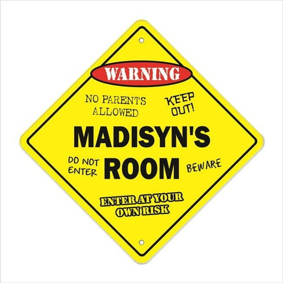 SignMission X-Madisyns Room 12 x 12 in. Crossing Zone Xing Room Sign - Madisyns