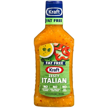 Fat Free Sweet - Kraft Fat Free Zesty Italian Dressing 16 fl. oz. Bottle