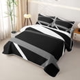 thumbnail image 3 of Erosebridal Modern Stripe Abstract Quilt King,Geometric Line King Coverlet Set For Girls,3 Pieces, 3 of 7