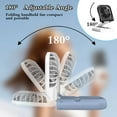 thumbnail image 4 of Mini ventilador portátil plegable, diseño 5 en 1, batería recargable, velocidad de viento ajustable de 4 velocidades, (azul y blanco), 4 of 5