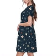 thumbnail image 2 of Rocae Christmas Snowflakes1 for Dresses Summer Casual Ruffle Short Sleeve Cute Crew Neck Flowy Dress with Pockets, 2 of 6